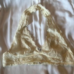 Free People Intimately Galloon Lace Halter Bra - ivory